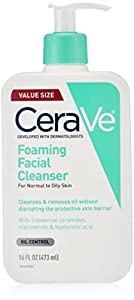 CeraVe Foaming Facial Cleanser, Makeup Remover, and Daily Face Wash for Oily Skin